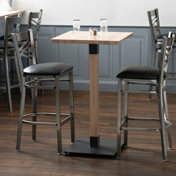 Lancaster Table & Seating Lancaster Table & 24'' Square Solid Wood Live Edge Bar Height Table with Antique White Wash Finish 3492424CLH37